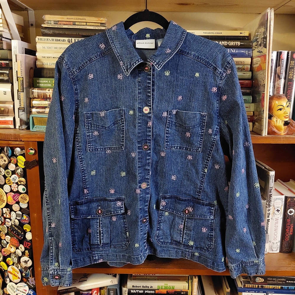 Alfred Dunner Blue Jean Jacket with Multicolor Embroidery